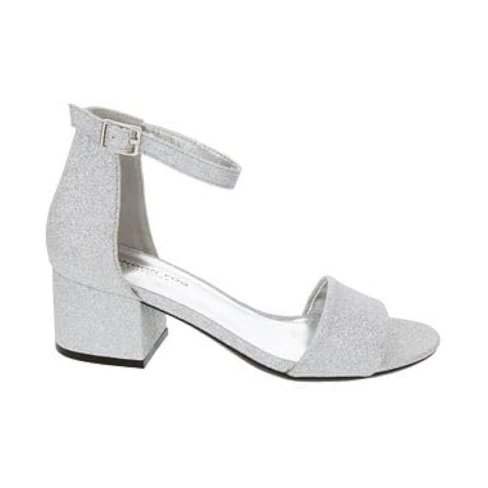 London Fog Block Heel Sandal sz 8 Silver NEW # bag 8-YY - Picture 3 of 11